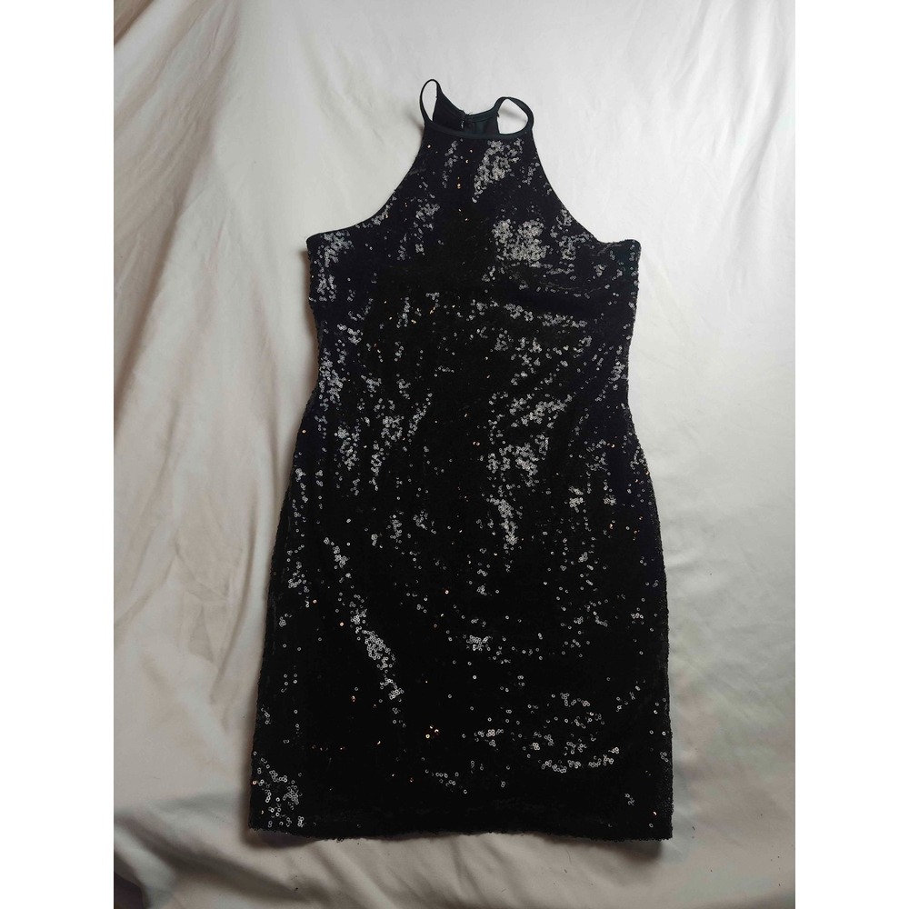 One Clothing Los Angeles Mini Dress S Black Sequin Glam Date Night Out‎ Clubwear